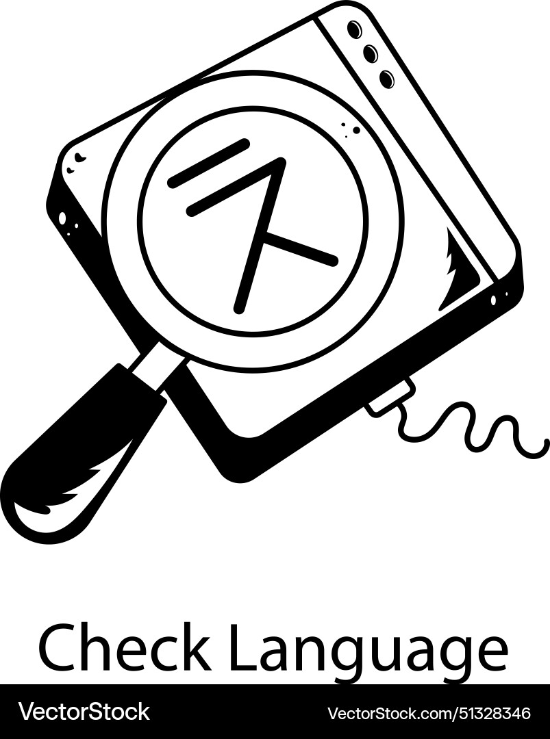 Check language Royalty Free Vector Image - VectorStock