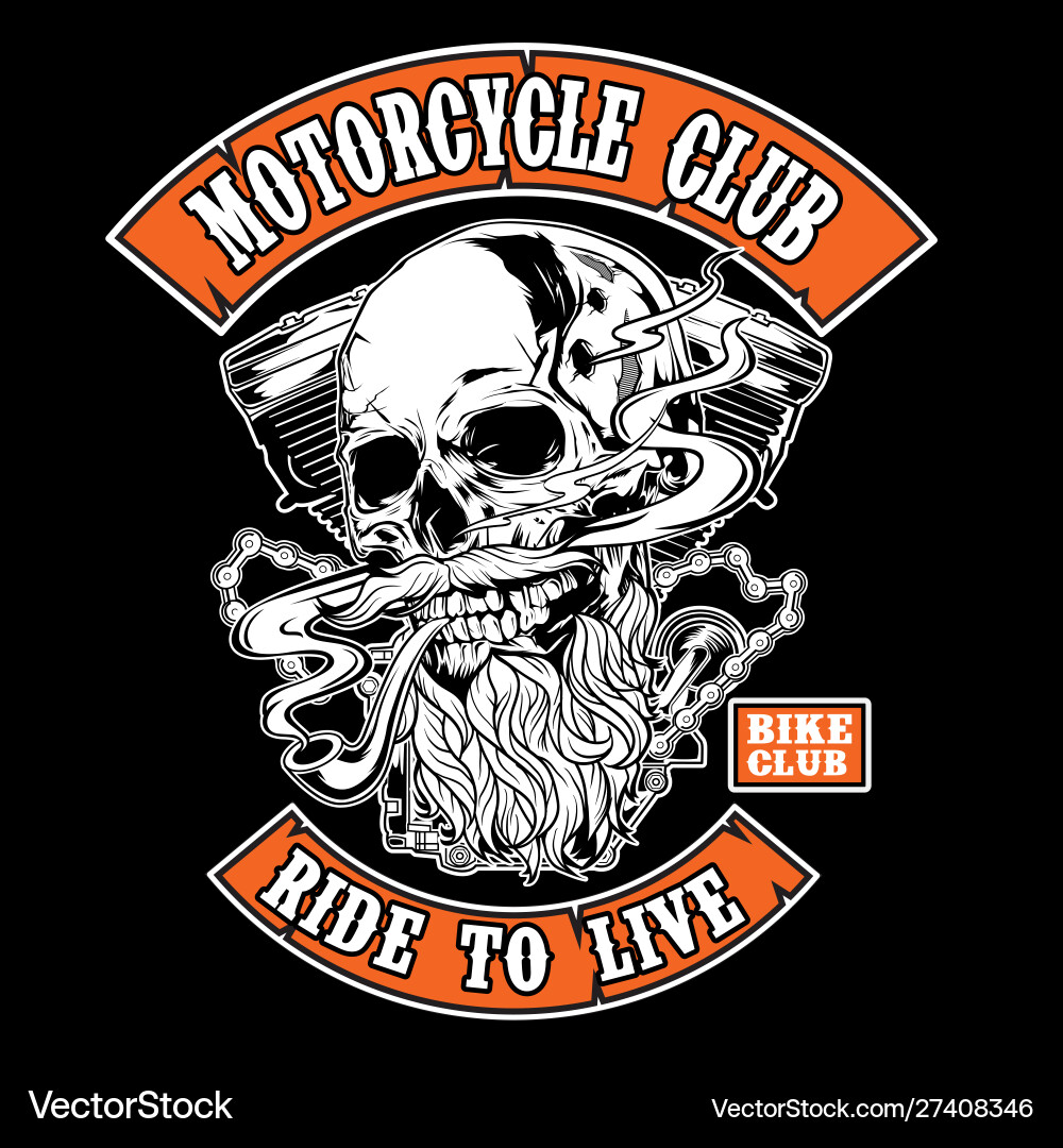 Chrome Skull Rider Vector Image