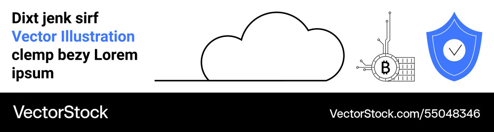 Cloud storage security with blockchain technology Cloud storage security with blockchain technology vector image