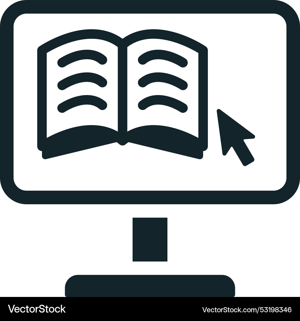 Computer mouse clicking open book online vector image