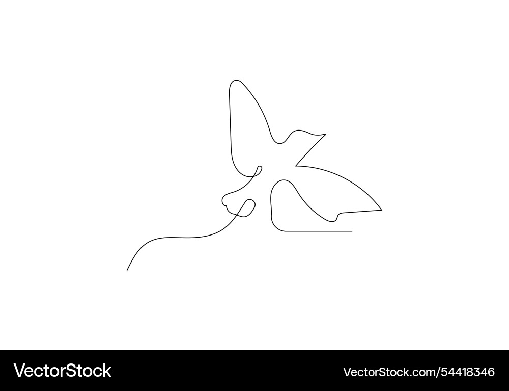 Continuous line art bird drawing design template Vector Image