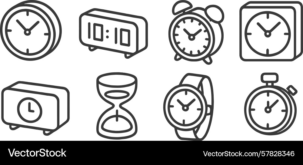 Different types of clocks and timekeeping devices vector image