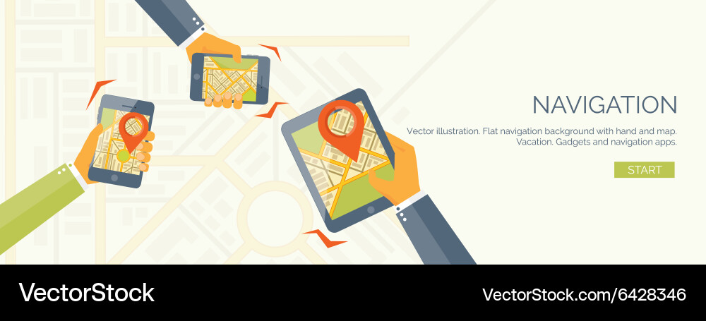 Flat Navigation Header vector image