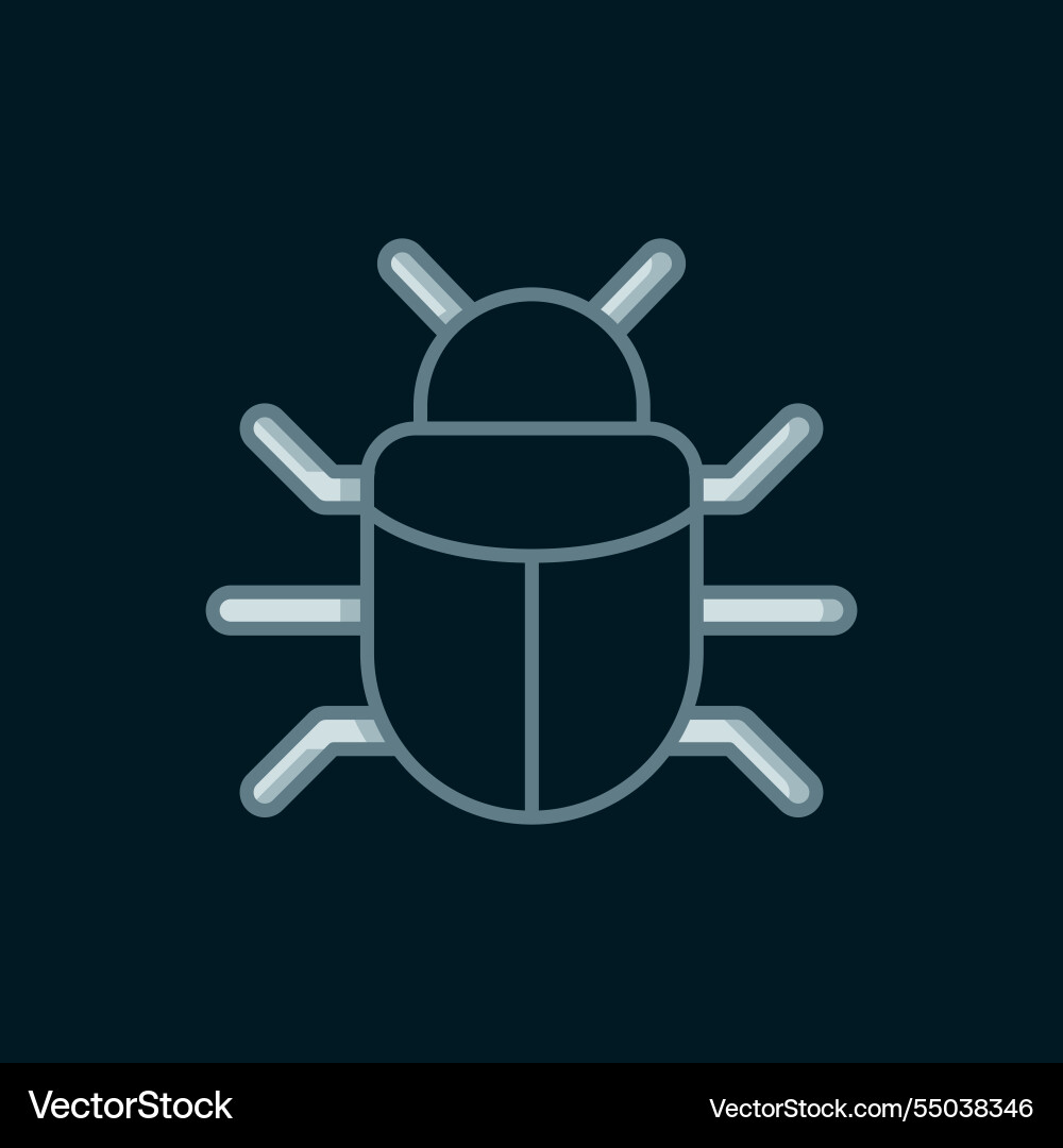 Line system bug concept icon isolated on black Line system bug concept icon isolated on black vector image