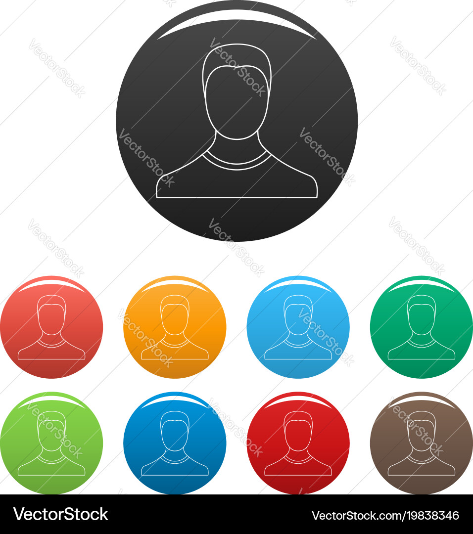 Man avatar icons color set vector image