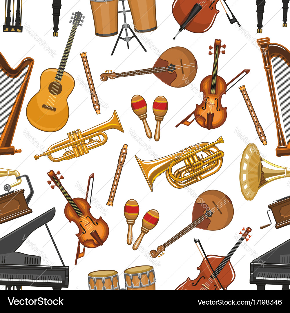 Musical Instruments Pattern vector image