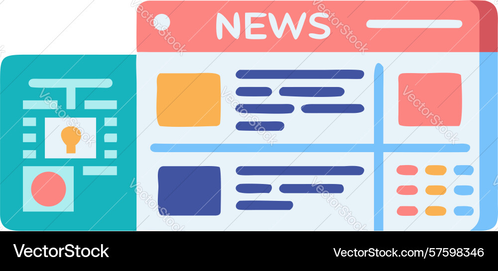 News article interface layout with dynamic vector image