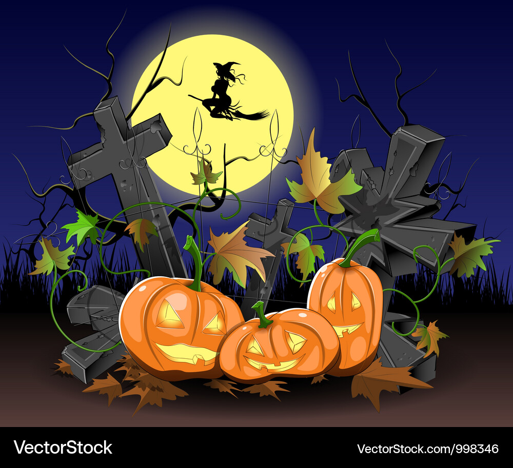 Pumpkins for halloween Vector Image