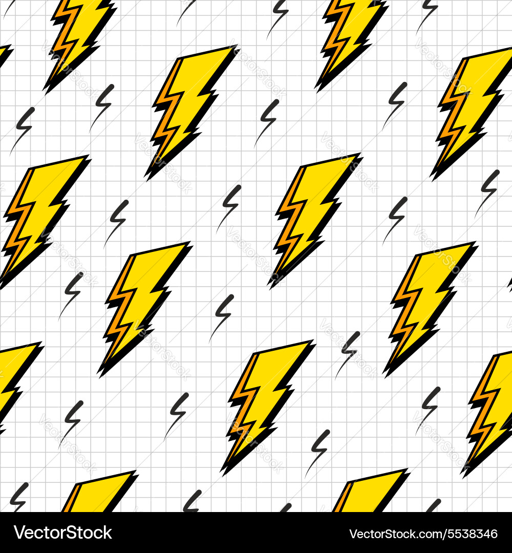 Retro Lightning Bolt Pattern vector image