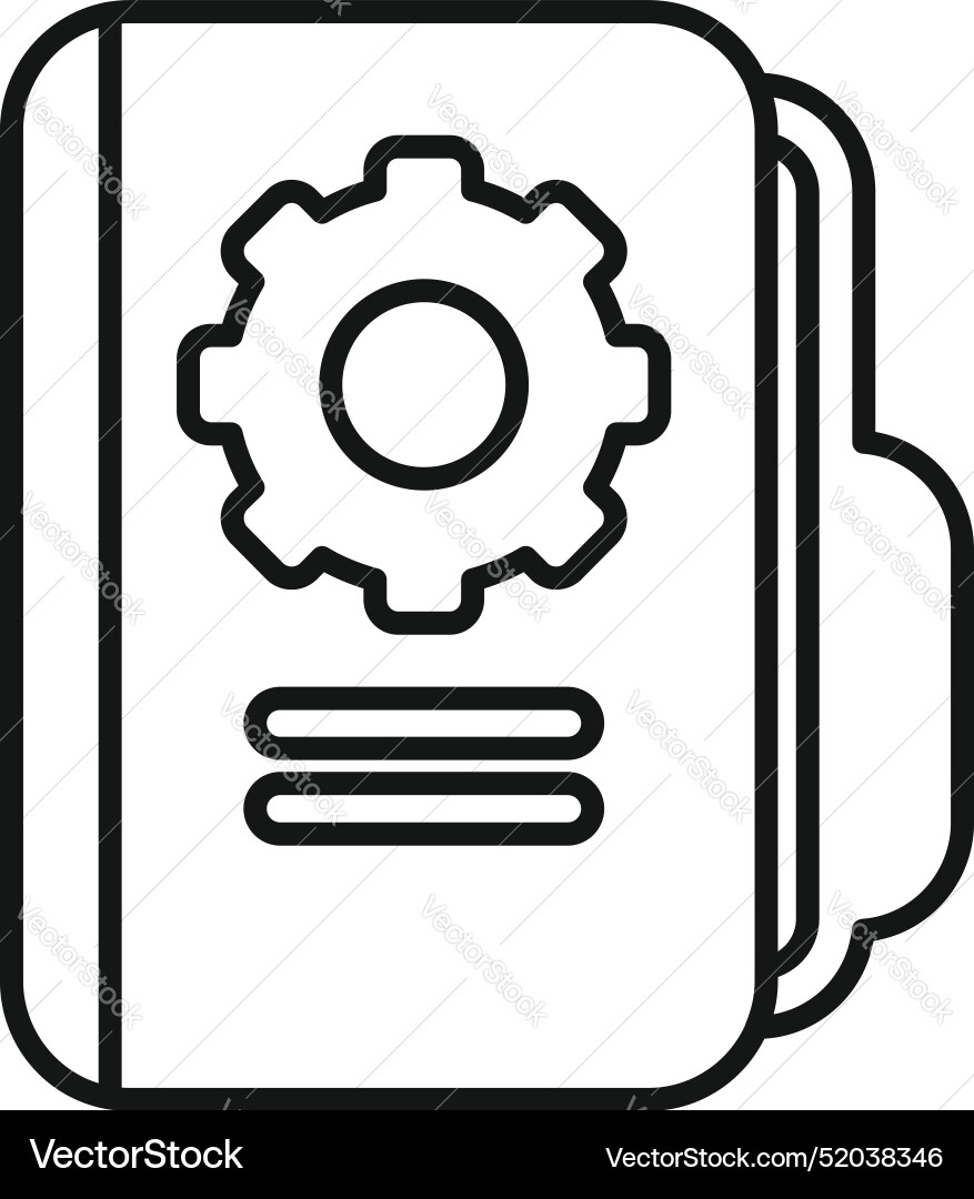 Technical documentation folder with cogwheel icon Technical documentation folder with cogwheel icon vector image