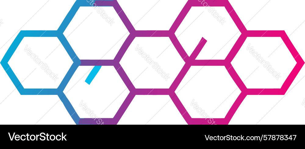 Abstract hexagon cluster interconnected pattern Vector Image