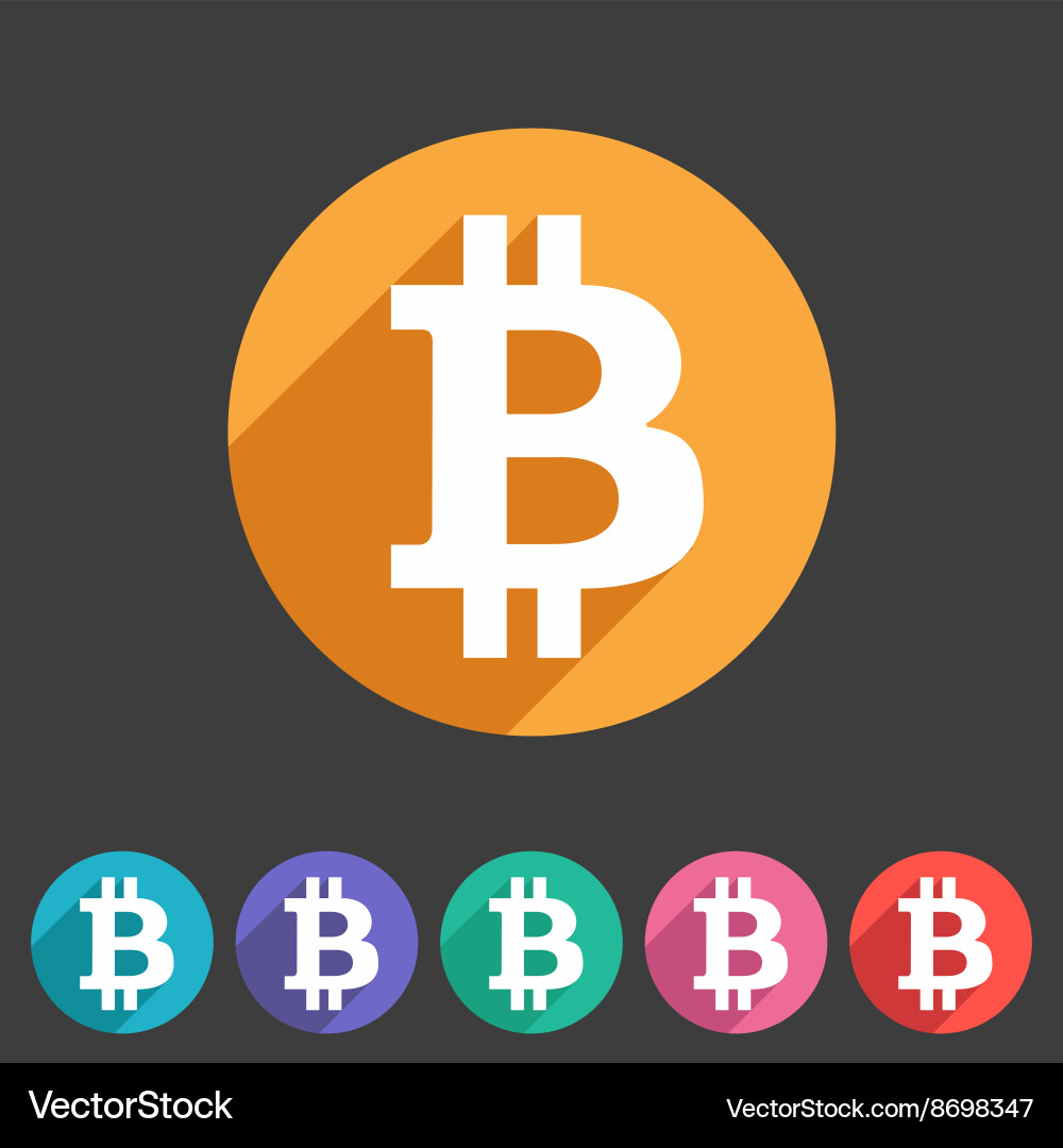 Bitcoin icon web sign symbol logo label – Royalty-Free Vector | VectorStock
