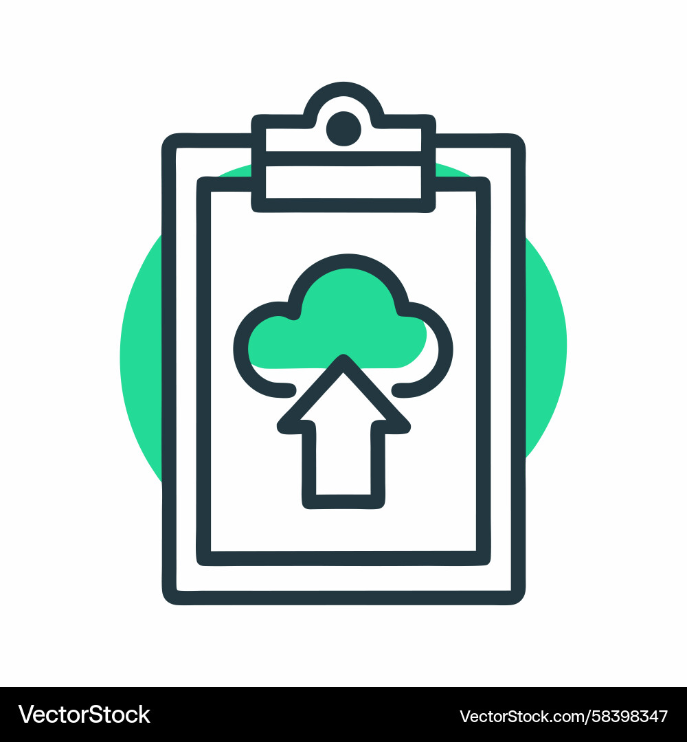 Cloud Upload Icon - Data Transfer Vector Image