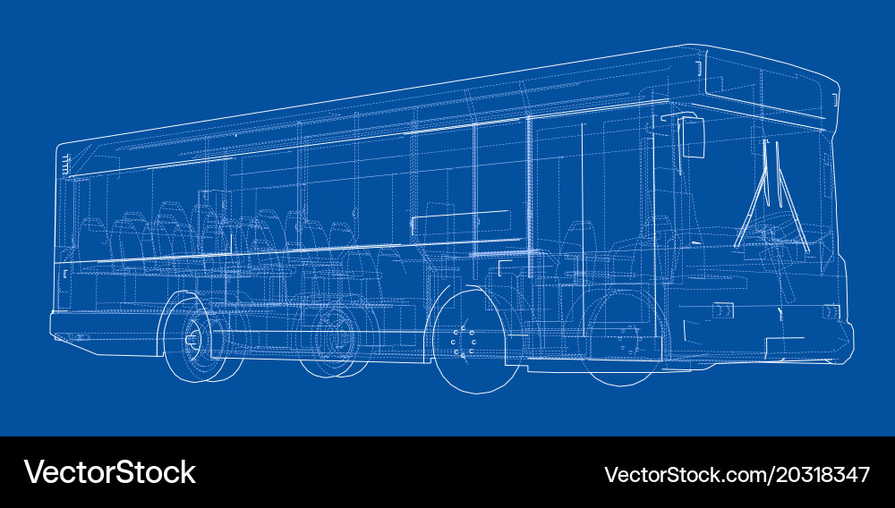 Concept city bus rendering of 3d vector image