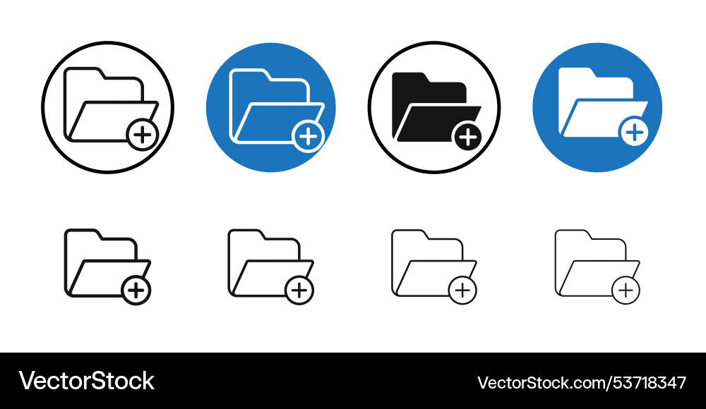 Create folder icon thin line art collection vector image