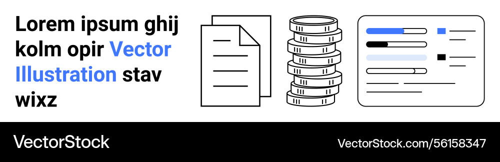Data management concept with database documents Data management concept with database documents vector image