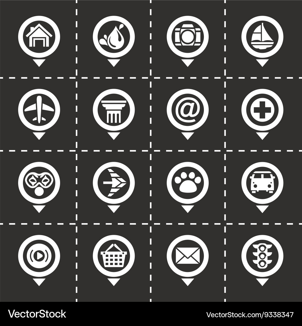 Map pointer icon set vector image