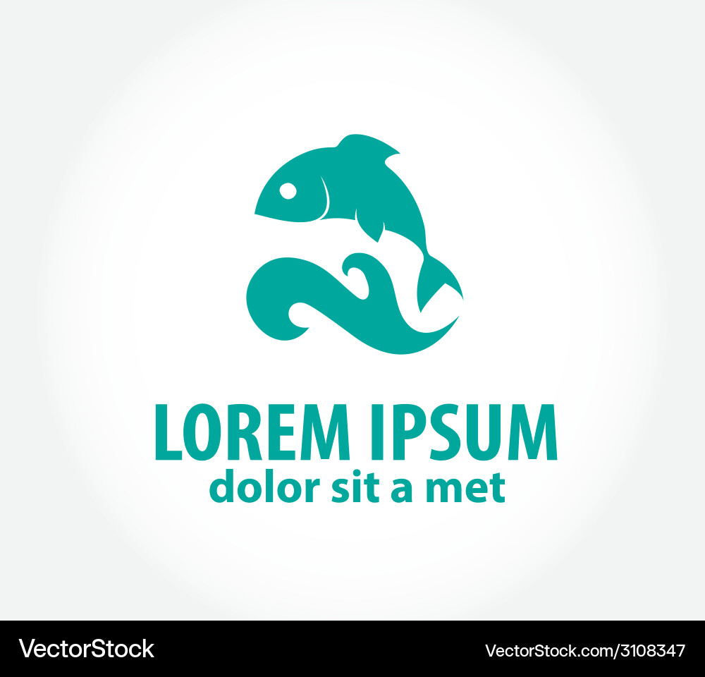 Marine Abstract Fish Logo Vector Image