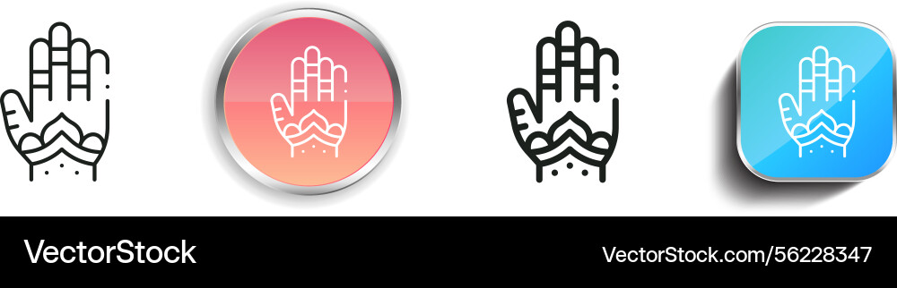 Mehndi icon thin linear regular and button style vector image