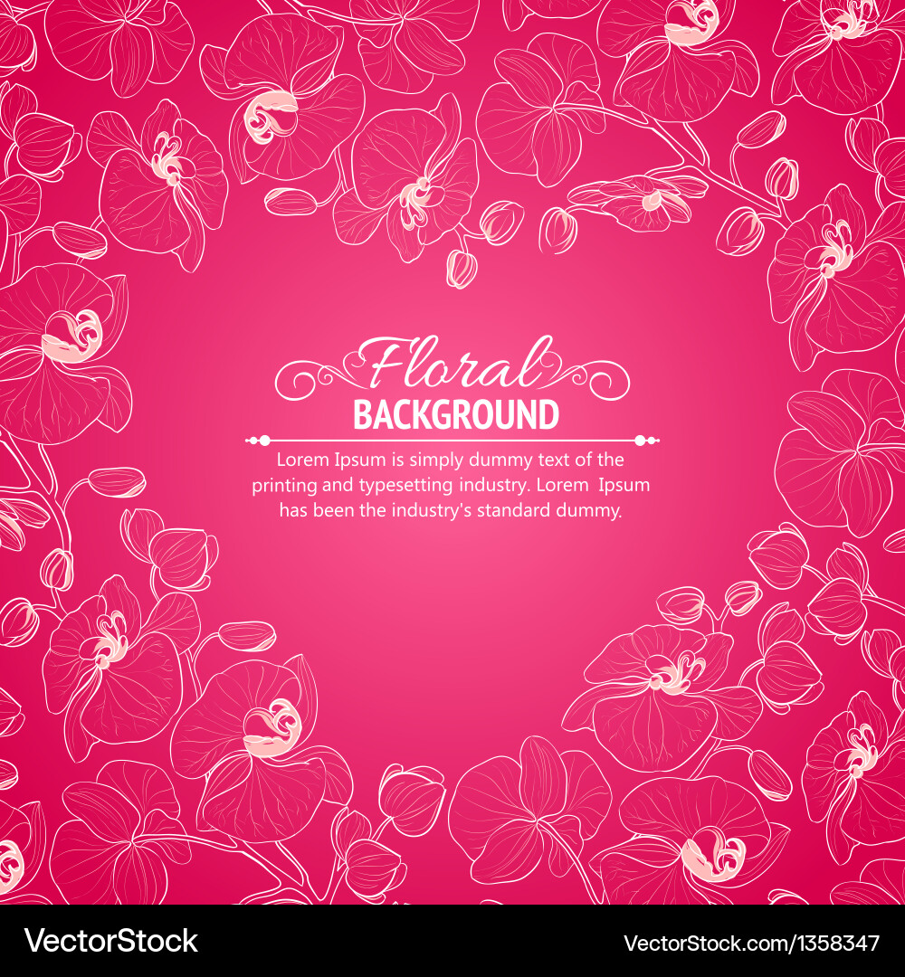 Orchid Floral Template Vector Image