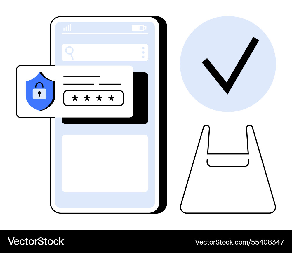 Secure online shopping authentication process Secure online shopping authentication process Vector Image