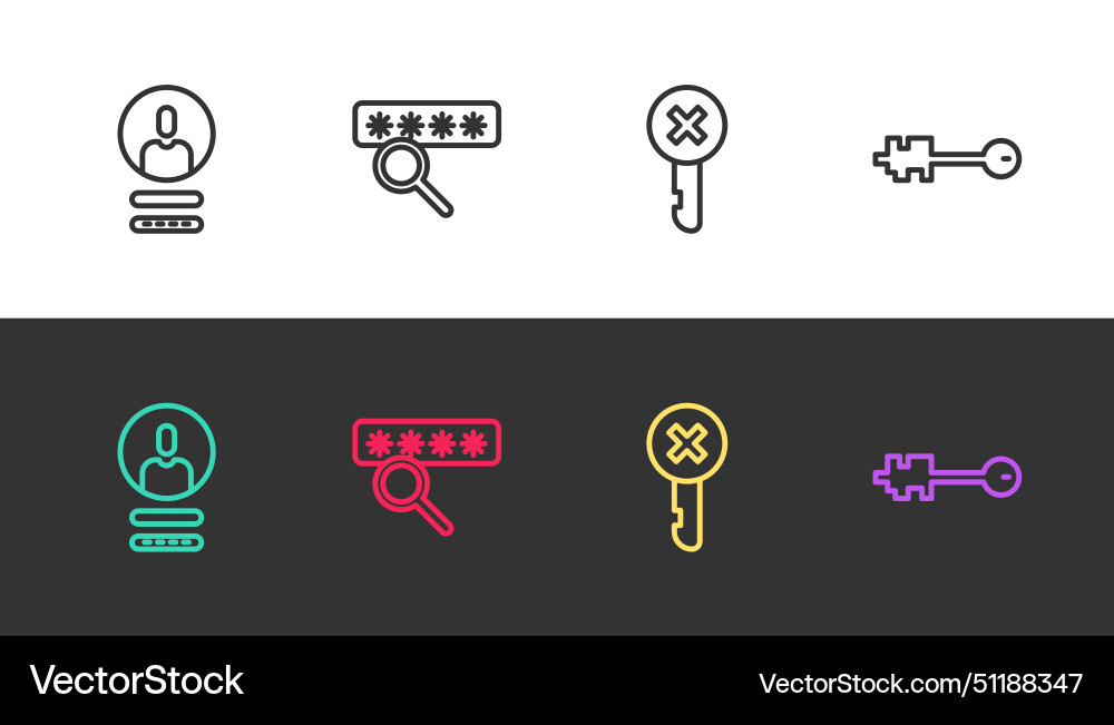 Set line create account screen password Set line create account screen password vector image