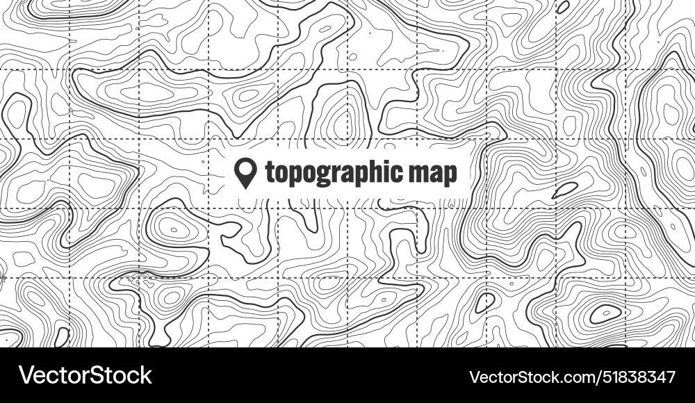 Topographic map with contour lines geographic Topographic map with contour lines geographic vector image