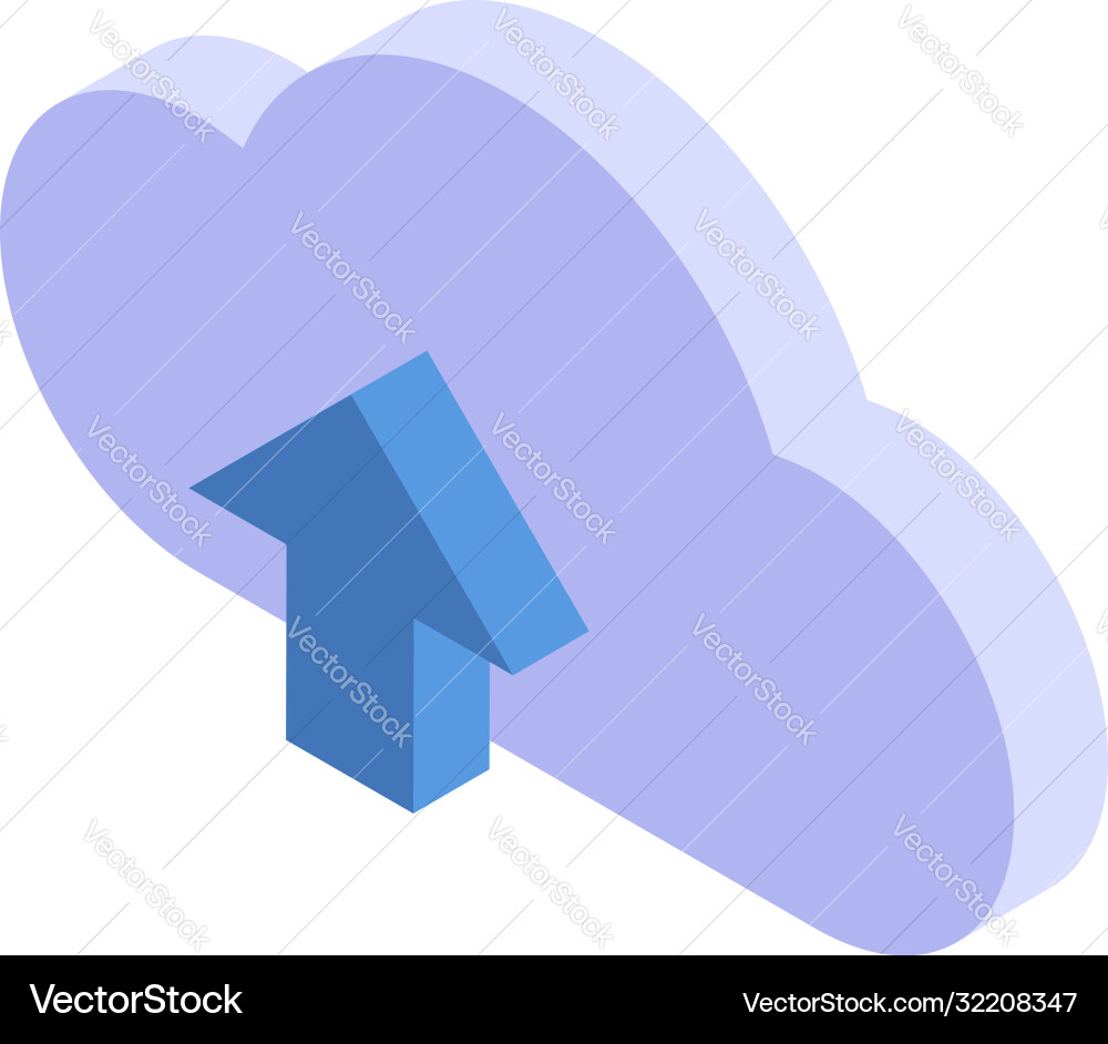 Upload data storage icon isometric style Upload data storage icon isometric style vector image