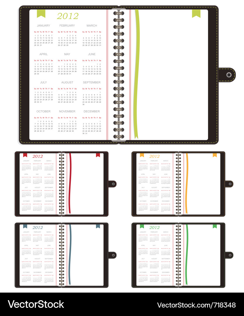 2012 Calendar Notebook Set vector image