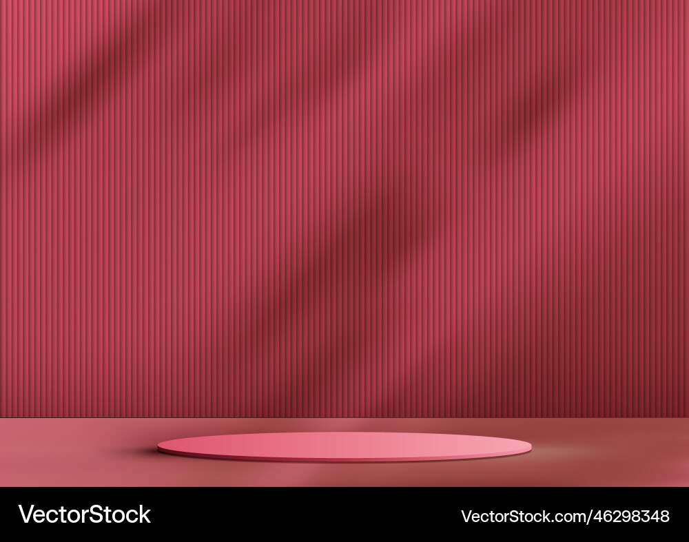 3d realistic red podium pedestal on natural tree 3d realistic red podium pedestal on natural tree vector image