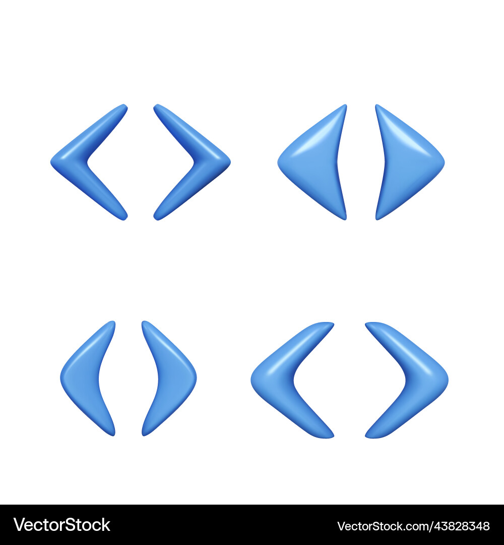 Arrow 3d button set icon blue color Arrow 3d button set icon blue color vector image