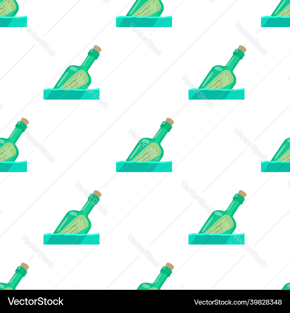 Bottle with message pattern seamless Bottle with message pattern seamless vector image