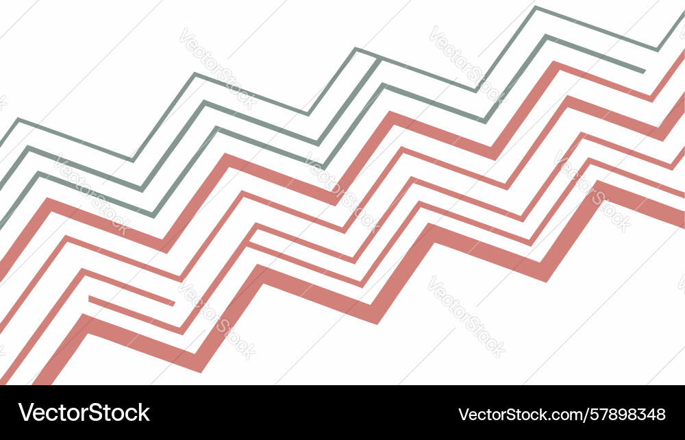Dynamic zigzag pattern with red lines modern vector image
