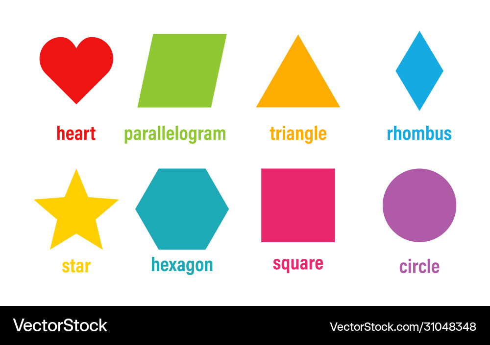 Geometric basic shapes isolated colored element Geometric basic shapes isolated colored element vector image