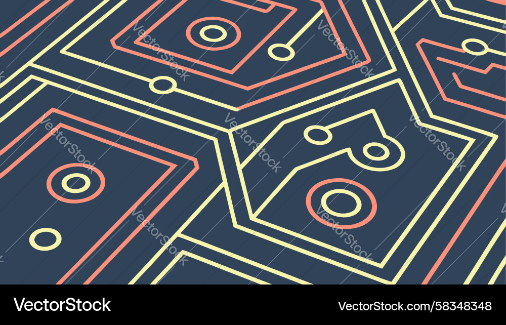 Hexagonal Node Network Vector Image