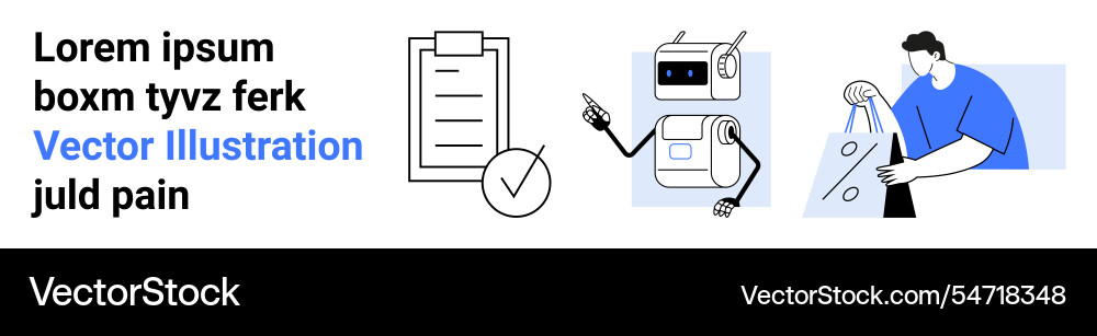 Robotics and ai in modern shopping human robot Robotics and ai in modern shopping human robot vector image