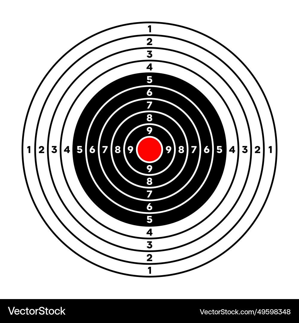 Shooting range paper target with divisions marks Shooting range paper target with divisions marks vector image