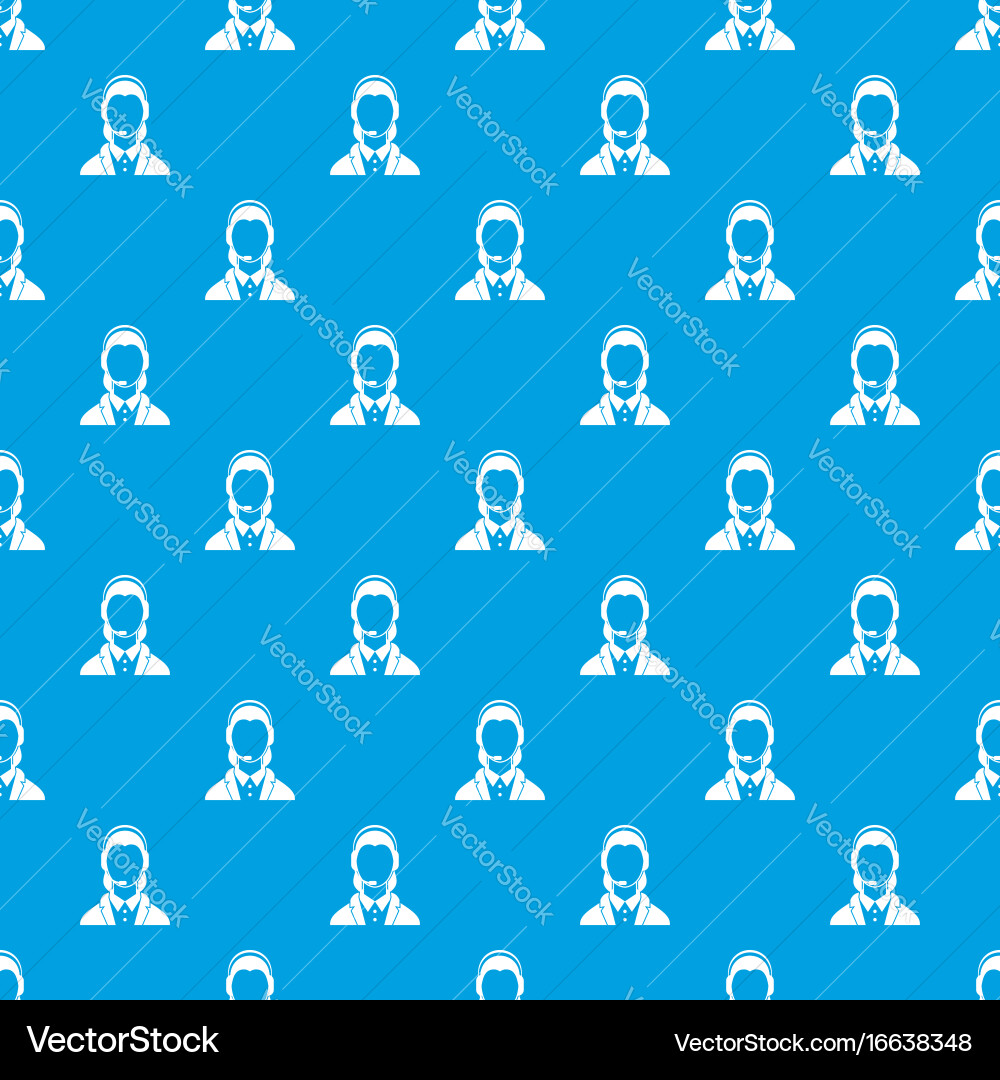 Support phone operator in headset pattern seamless vector image