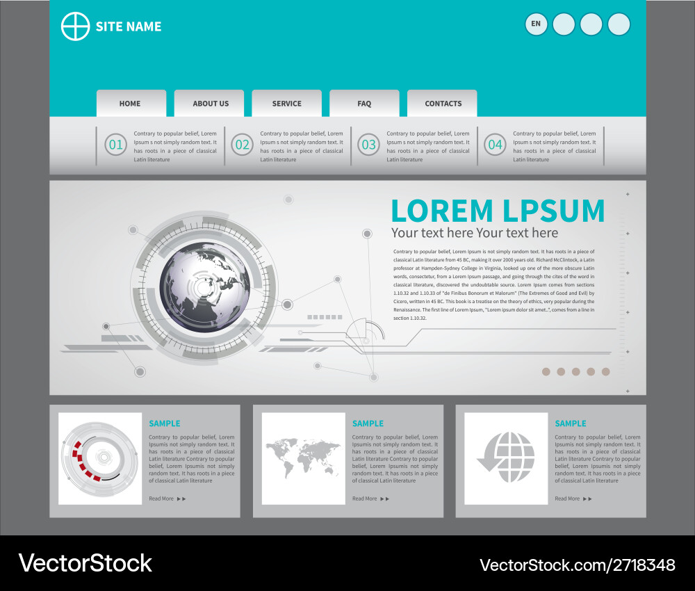 Website template Royalty Free Vector Image - VectorStock