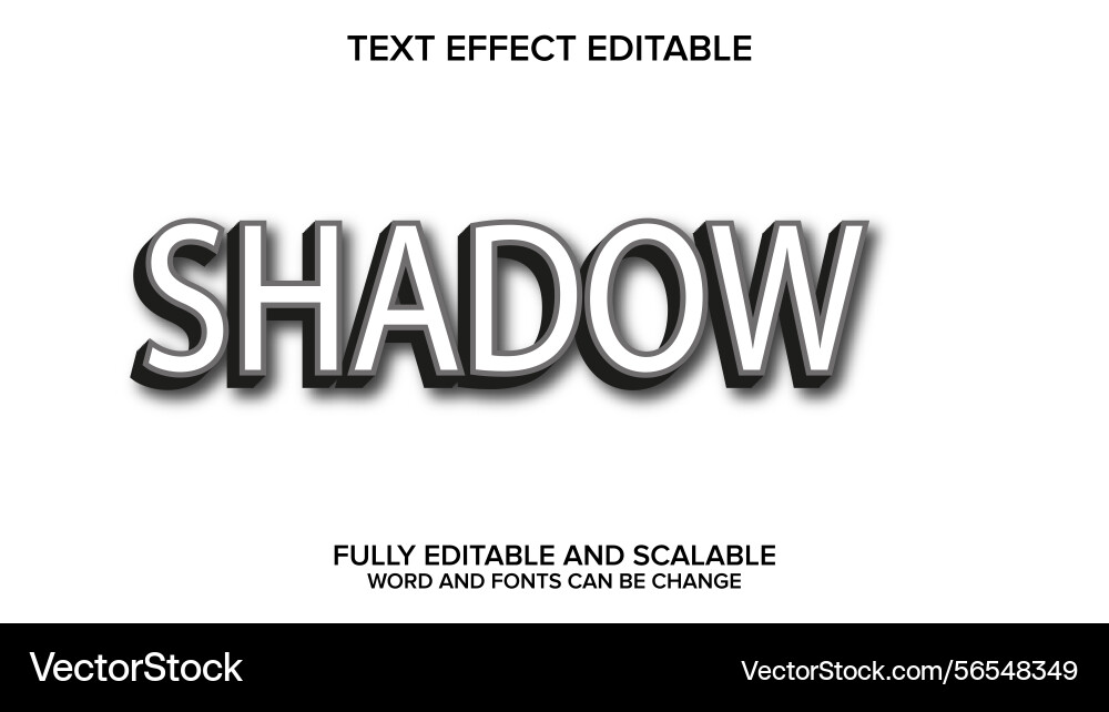 3d text effect shadow editable 3d text effect shadow editable Vector Image