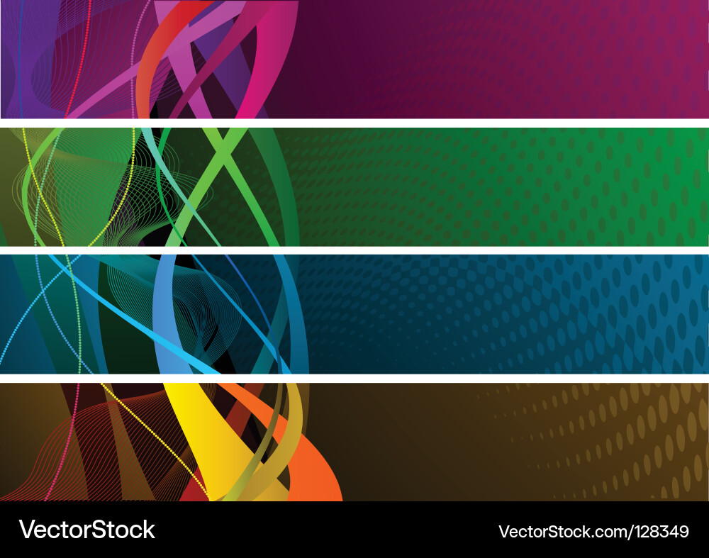 Abstract Colorful Swirl Banners Vector Image