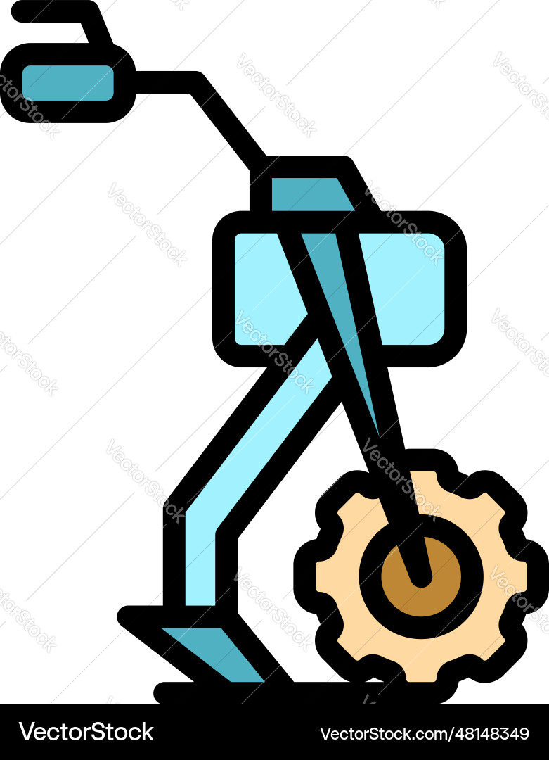 Cultivator machinery icon flat Cultivator machinery icon flat vector image
