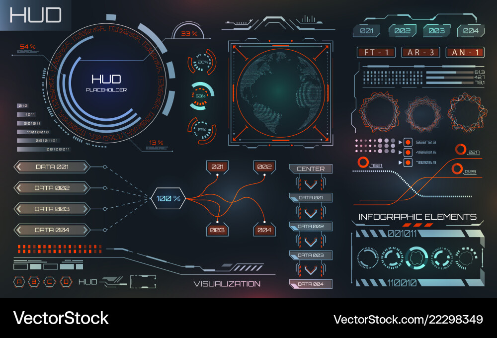 Futuristic HUD Interface Concept vector image