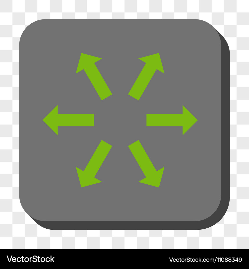 Radial arrows rounded square button Vector Image