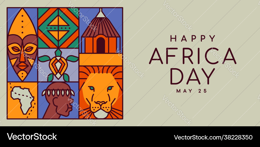 Africa day banner culture flat cartoon concept Africa day banner culture flat cartoon concept vector image