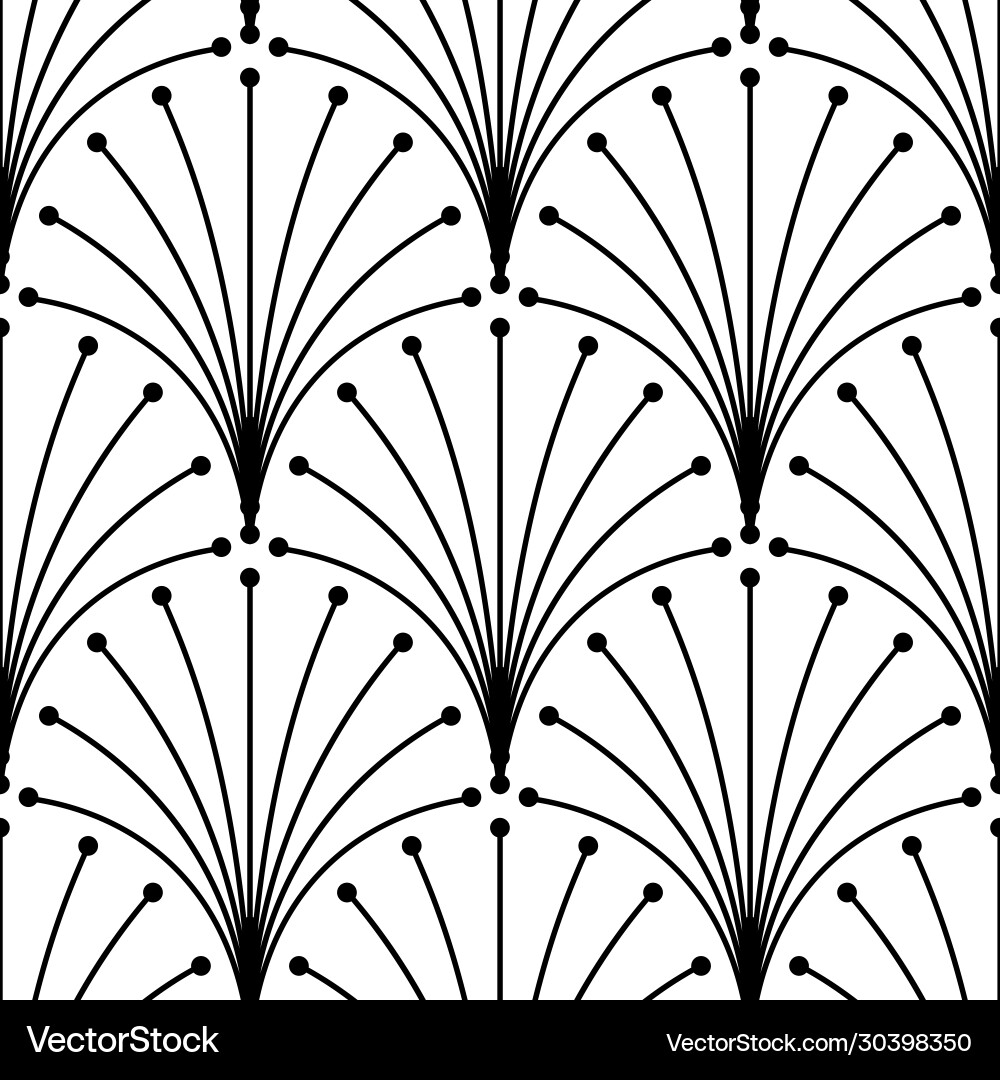 Art Deco Muster Faning nahtlos schwarz und weiß Art Deco Muster Faning nahtlos schwarz und weiß vektorbild