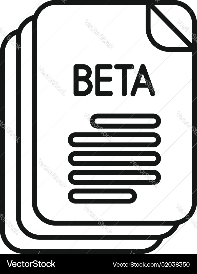 Beta version software development icon showing Beta version software development icon showing Vector Image
