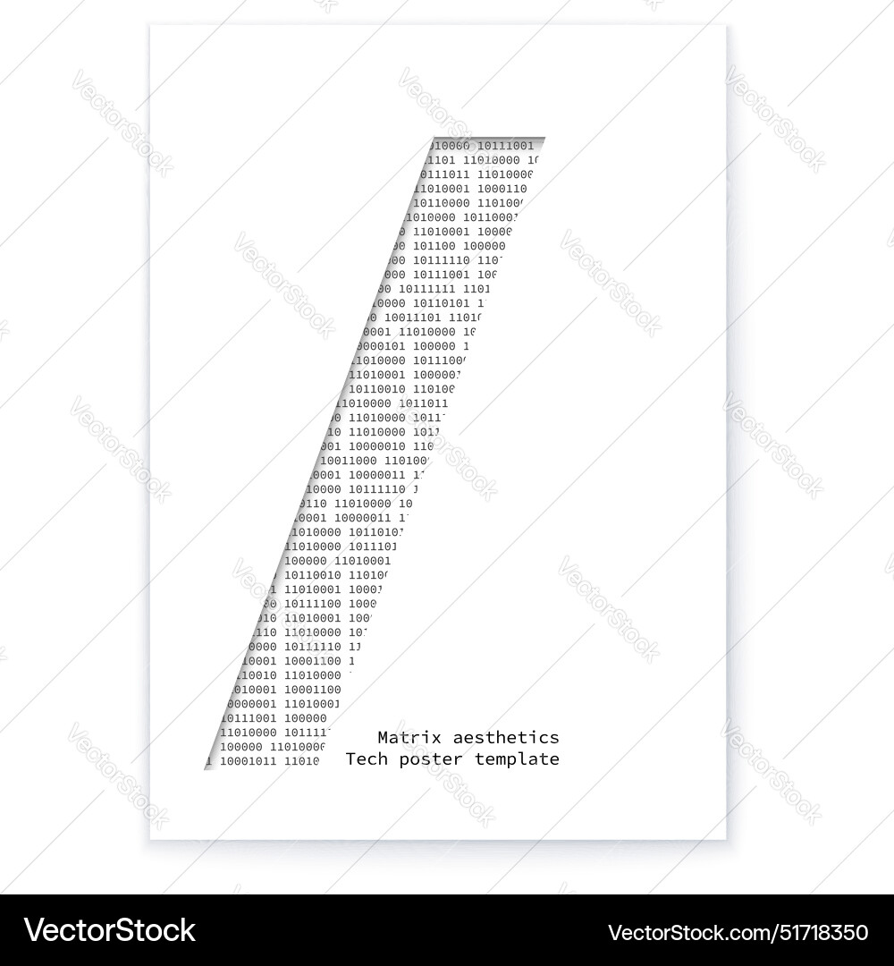 Binary data art minimalist tech poster Binary data art minimalist tech poster vector image