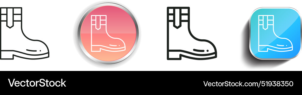 Boot-Symbol dünne lineare regelmäßige und Schaltfläche Stil Boot-Symbol dünne lineare regelmäßige und Schaltfläche Stil vektorbild