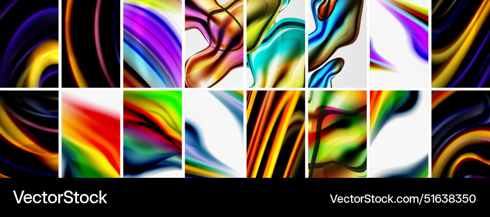 Collection of abstract background with waves Vector Image